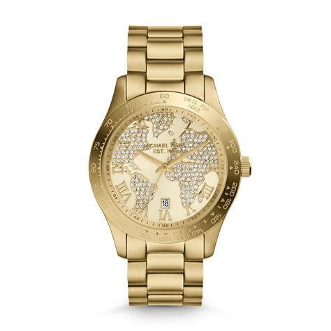 michael kors layton gold bracelet black face watch|Layton Pavé Gold.